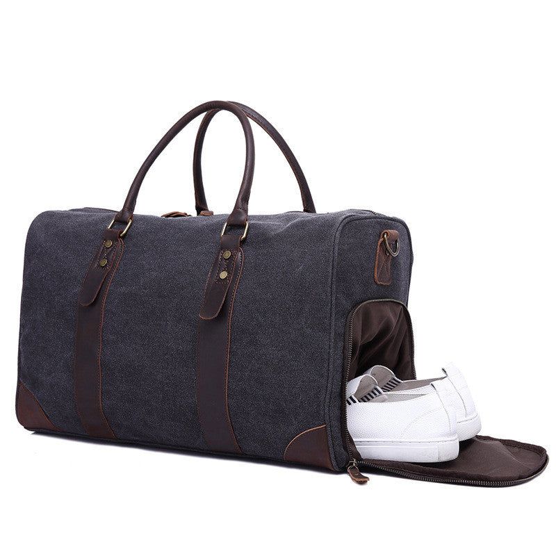 Canvas Duffel Travel Bag Gym Bags with Shoe Compartment F24 - Unihandmade