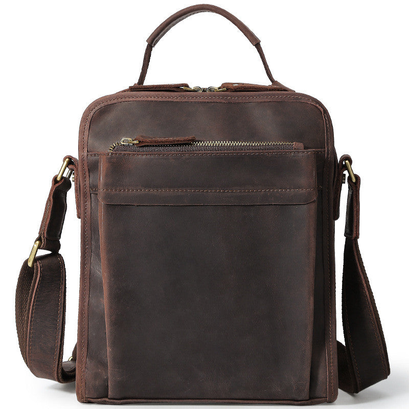Handmade Leather Messenger Bag Crossbody Bag Men Shoulder Bag 1125 - Unihandmade