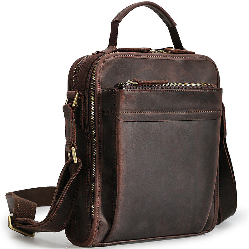 Handmade Leather Messenger Bag Crossbody Bag Men Shoulder Bag – Unihandmade