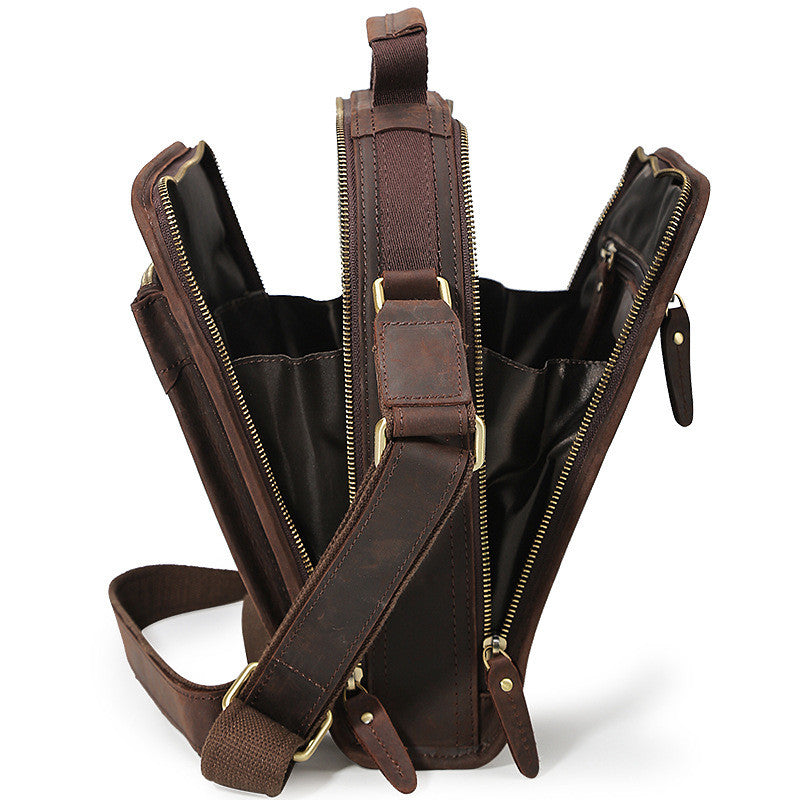 Handmade Leather Messenger Bag Crossbody Bag Men Shoulder Bag 1125 - Unihandmade