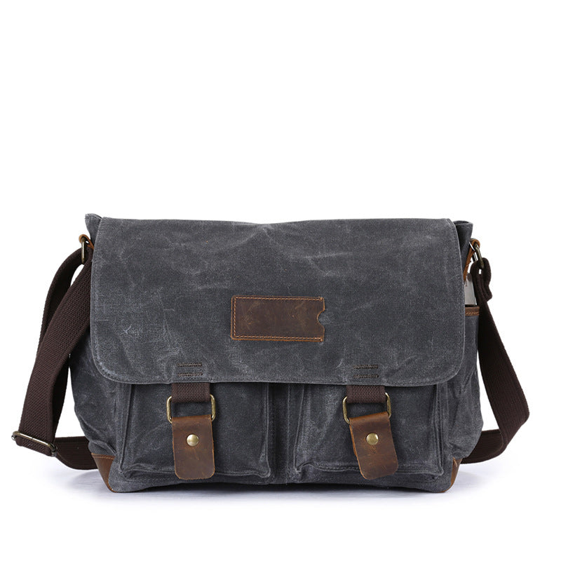 Waterproof Canvas Satchel,  Men's Messenger Bag, Vintage Canvas Shoulder Bag  YD5355 - Unihandmade