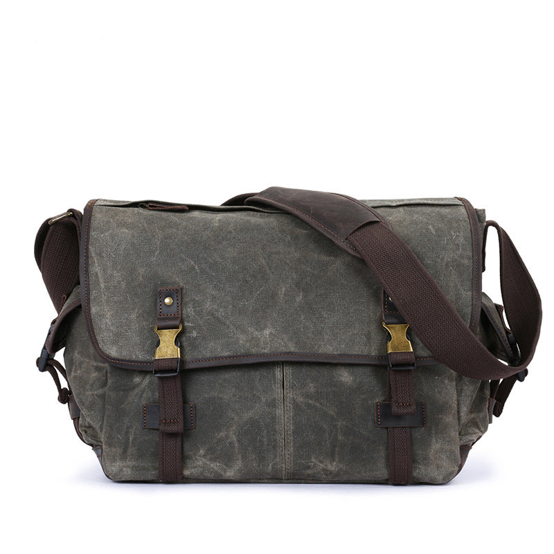 Waterproof Canvas Satchel,  Men's Messenger Bag, Vintage Canvas Shoulder Bag  YD5355 - Unihandmade