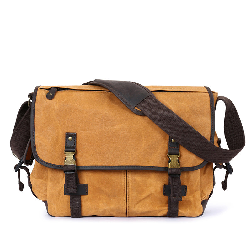 Waterproof Canvas Satchel,  Men's Messenger Bag, Vintage Canvas Shoulder Bag  YD5355 - Unihandmade