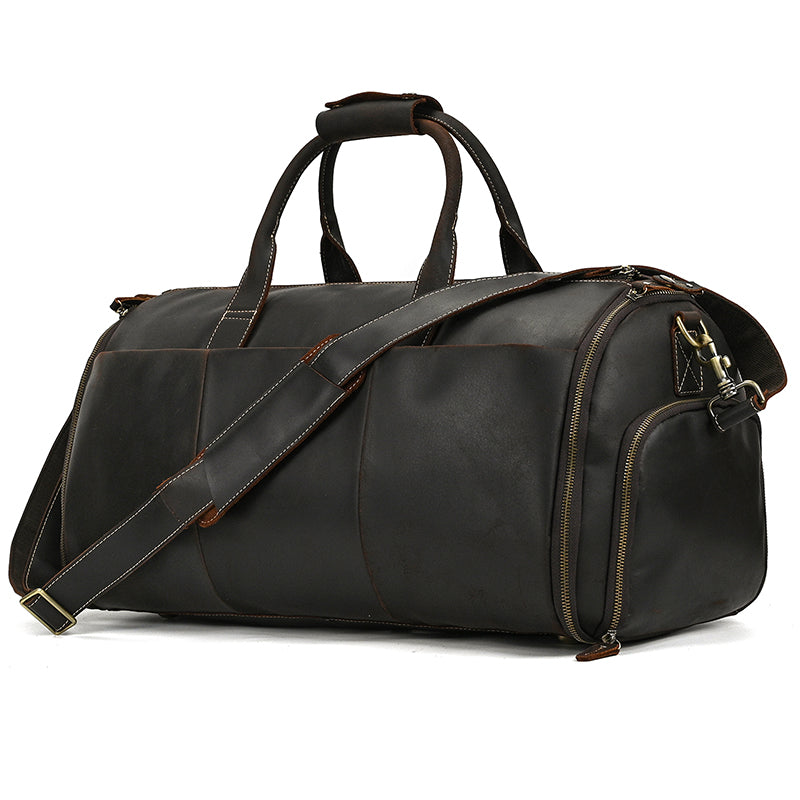 Mens leather garment duffle bag Clearance