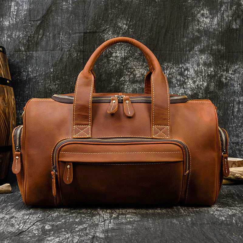 Leather Duffle Bag, Handmade Mens Leather Weekend Bag