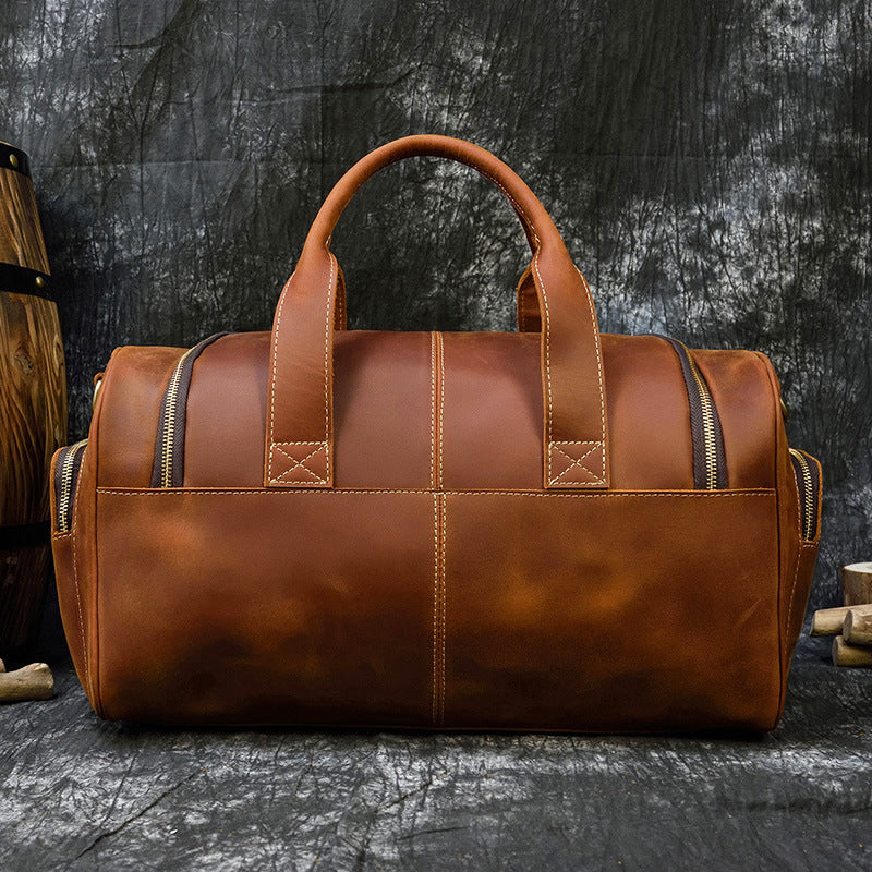 Leather Duffle Bag, Handmade Mens Leather Weekend Bag