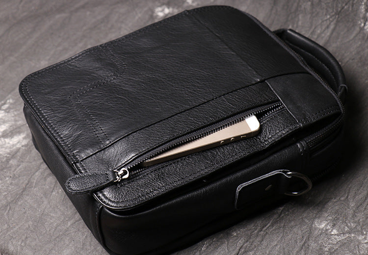 Crazy Horse Leather Messenger Bag Waterproof Messenger Bag Handmade Crossbody Bag