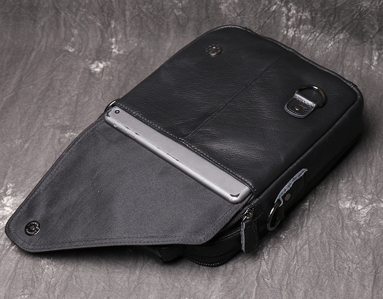 Full Grain Leather Messenger Bag Handcrafted Messenger Bag Men's Shoulder Crossbody Bag