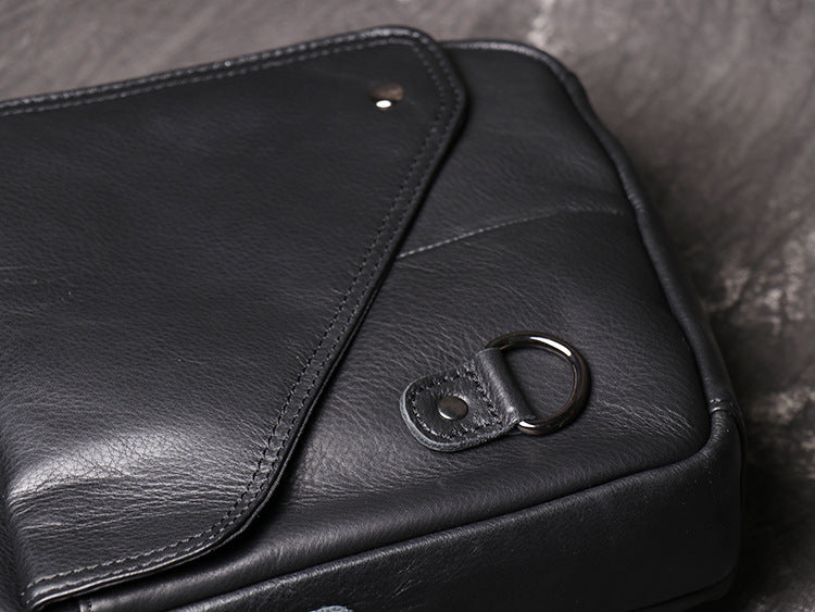 Full Grain Leather Messenger Bag Handcrafted Messenger Bag Men's Shoulder Crossbody Bag