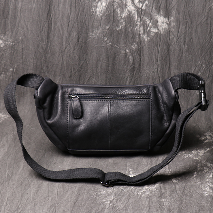 Men Leather Waist Bag, Travel Waist Pack, Chest Messenger, Men's Bags