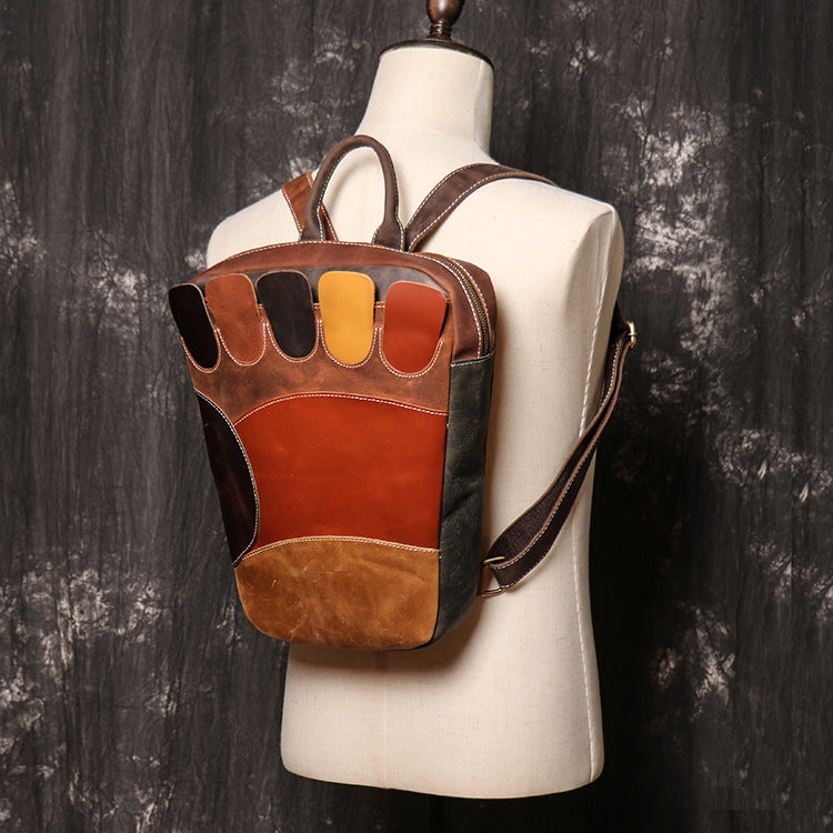 Full Grain Leather Travel Backpack School Backpack Handmade Backpack for Men