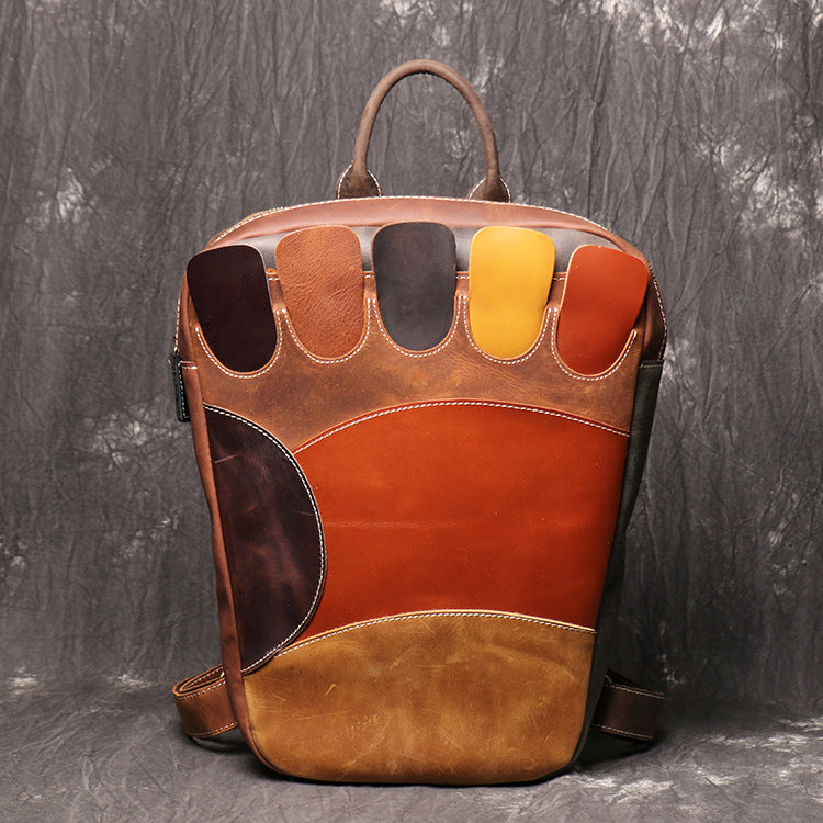 Full Grain Leather Travel Backpack School Backpack Handmade Backpack for Men