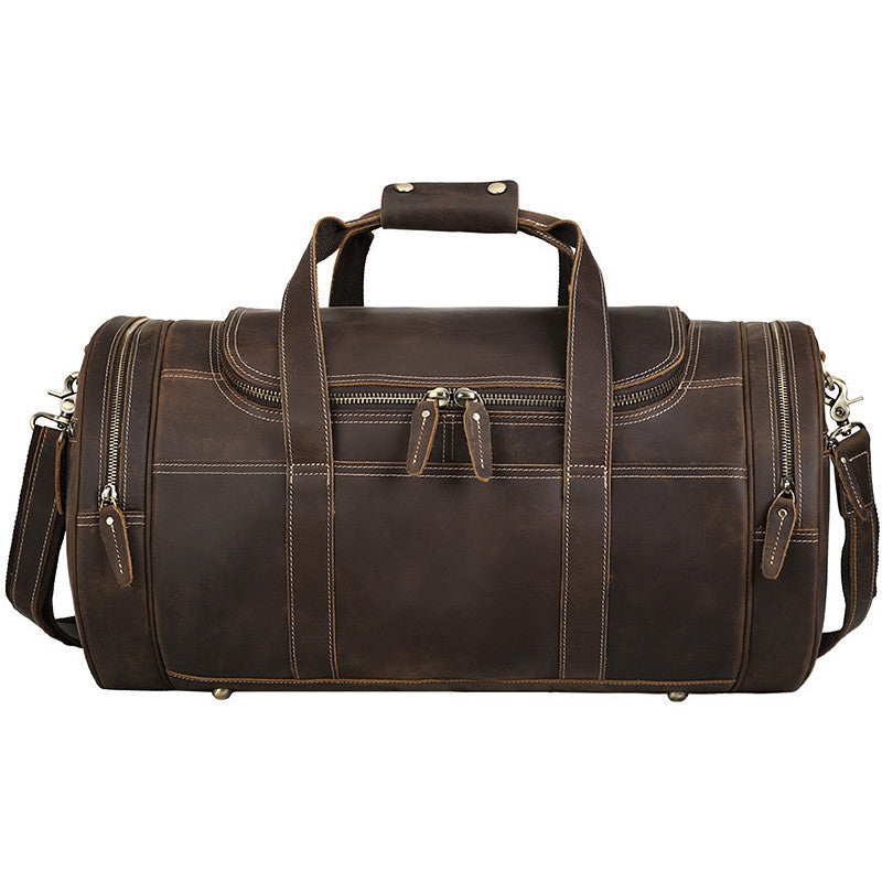 Full Grain Leather Travel Bag Gym Bag Carry On Luggage Bag Duffel Bag - Unihandmade