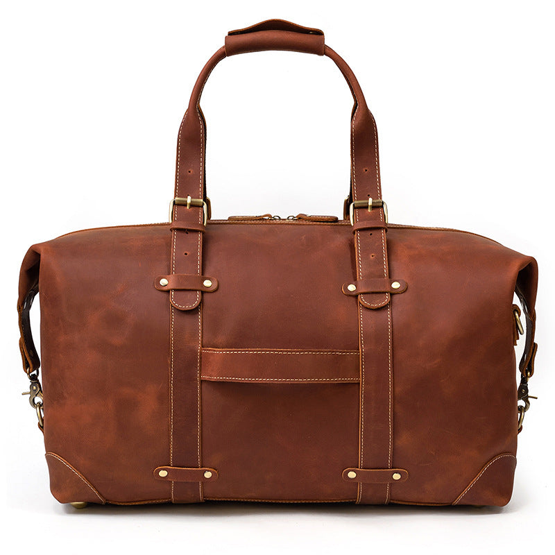 New Personalized Handmade Leather Gym Bag Men Handbag Leather Duffel Bag