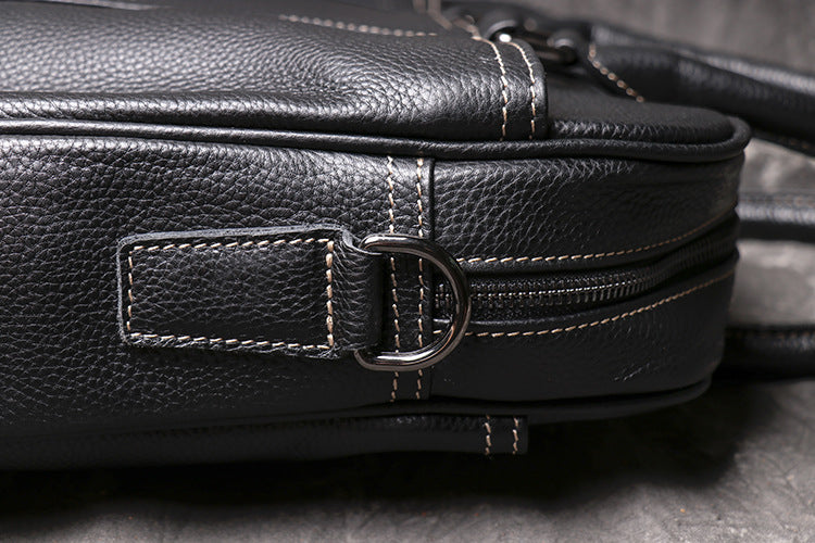 Handmade Leather Briefcase 14'' Laptop Briefcase Business Messenger Bag for Men