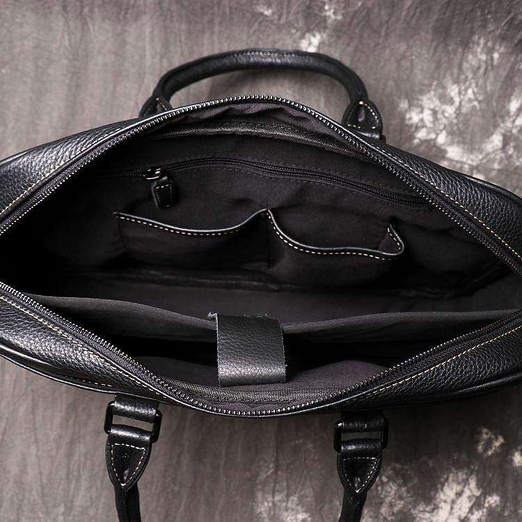 Handmade Leather Briefcase 14'' Laptop Briefcase Business Messenger Bag for Men