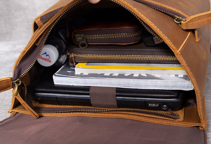 Leather Zipper Backpack - Handmade Leather Bag