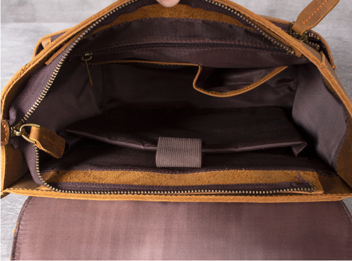Crazy Horse Leather Backpack 15'' Laptop Backpack School Backpack