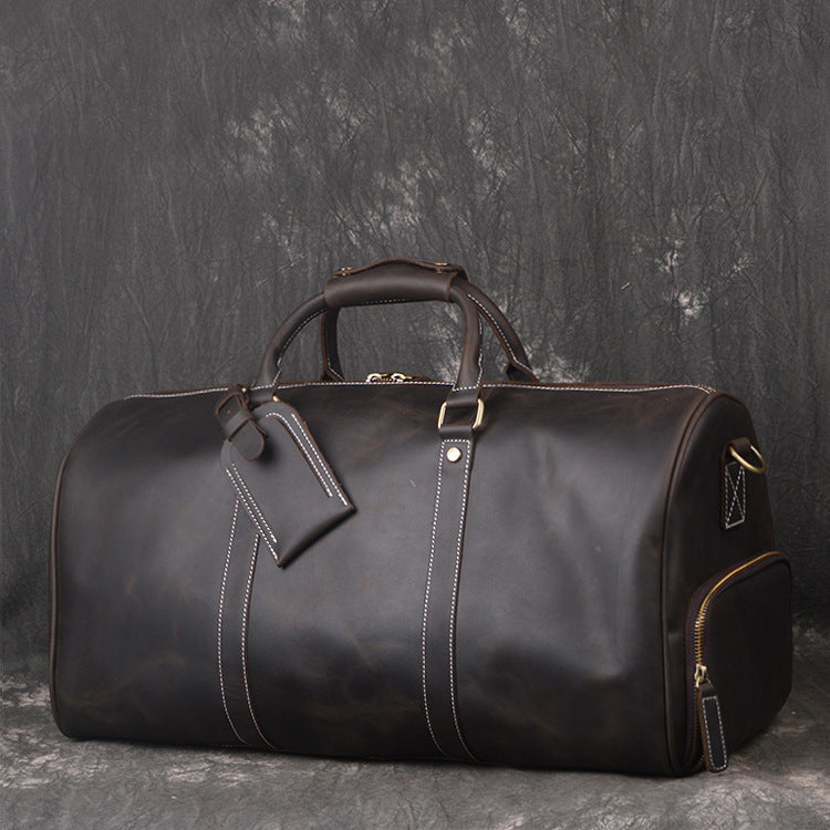 Men's small leather travel bag on sale