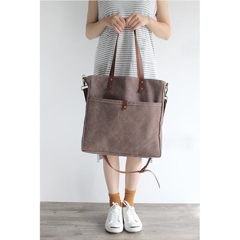 Tote bag Handmade Canvas Messenger Bag Shoulder Bag Handbag 16000 - Unihandmade