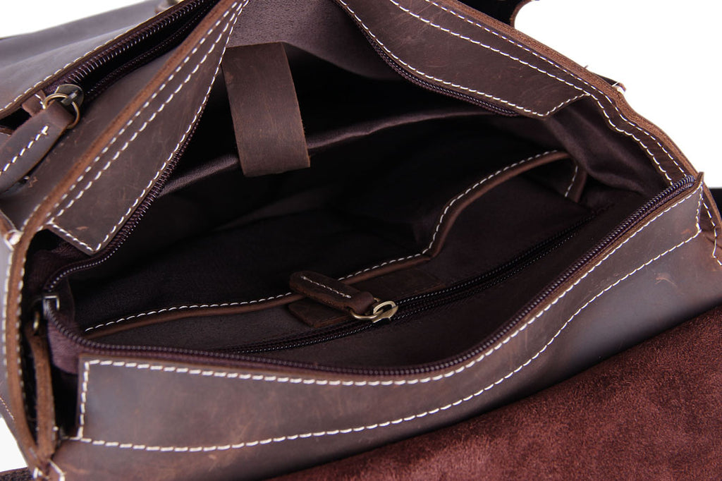 Handmade Men Backpack Leather School Backpack College Backpack 6963 - Unihandmade