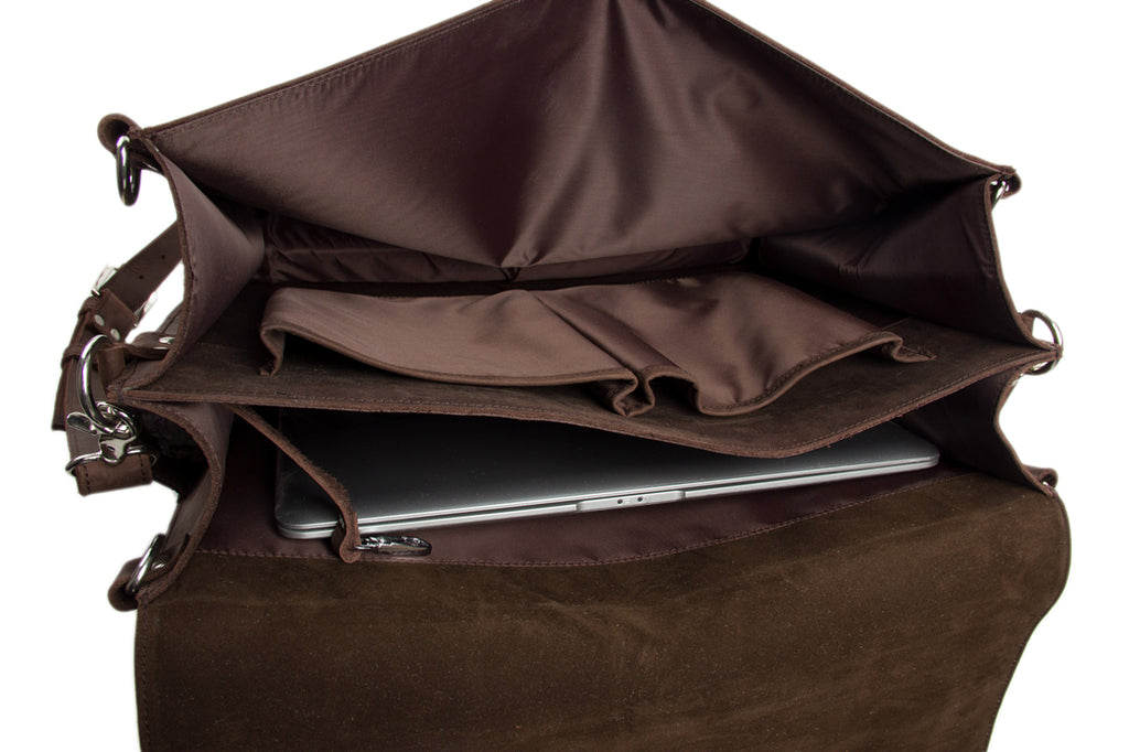 Large Capacity Travel Duffle Genuine Leather 17 Inch Laptop Briefcase Adventure Shoulder Bag Multi-function Bag 7072 - Unihandmade