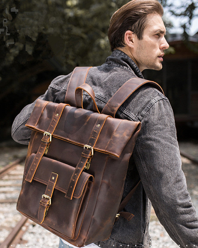Man Backpack Handmade Leather Backpack Travel Backpack Vintage Backpac – Unihandmade