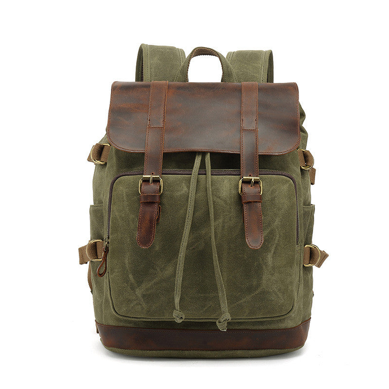 Men Waxed Backpack Handmade Canvas Backpack Hiking Rucksacks