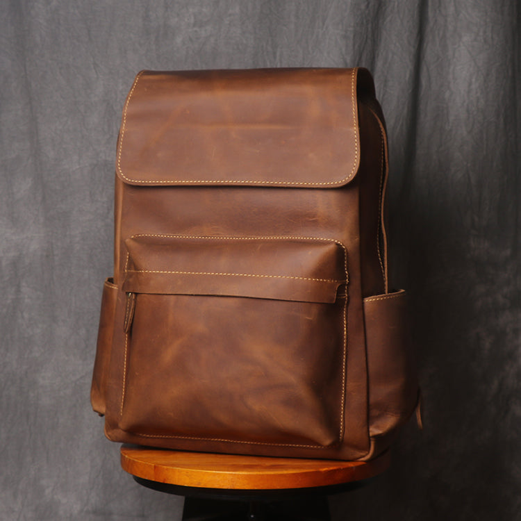 Free Shipping Handmade Leather Backpack Travel Backpack Men Backpack NZ11 - Unihandmade