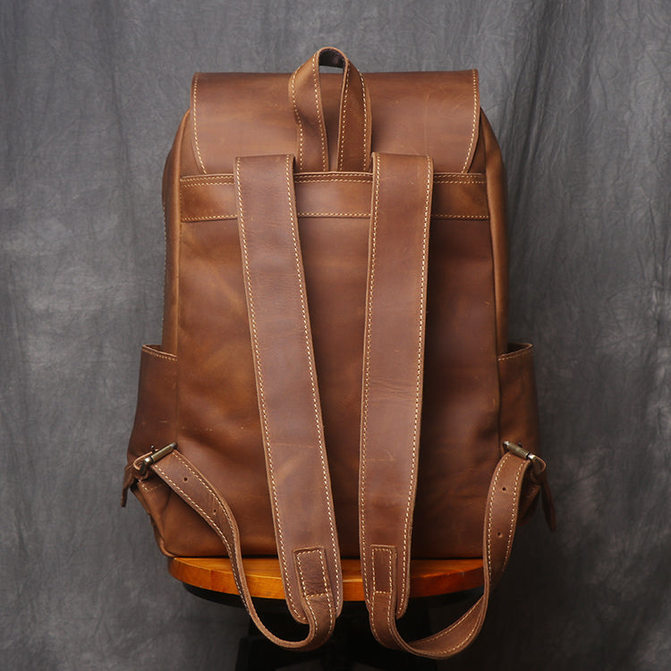 Free Shipping Handmade Leather Backpack Travel Backpack Men Backpack NZ11 - Unihandmade