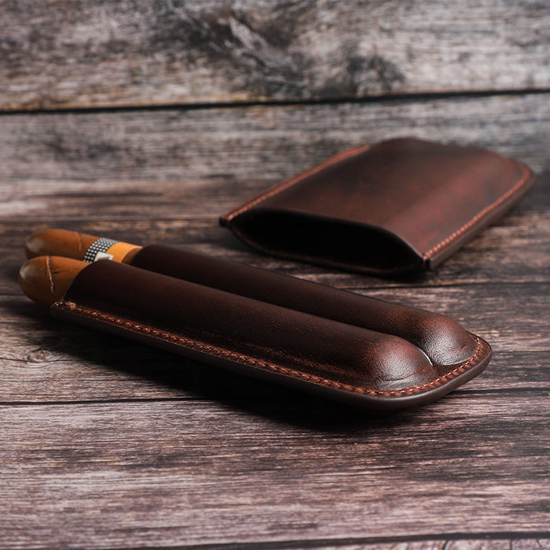 Luxury cigar case, custom cigar cover, personalized leather cigar