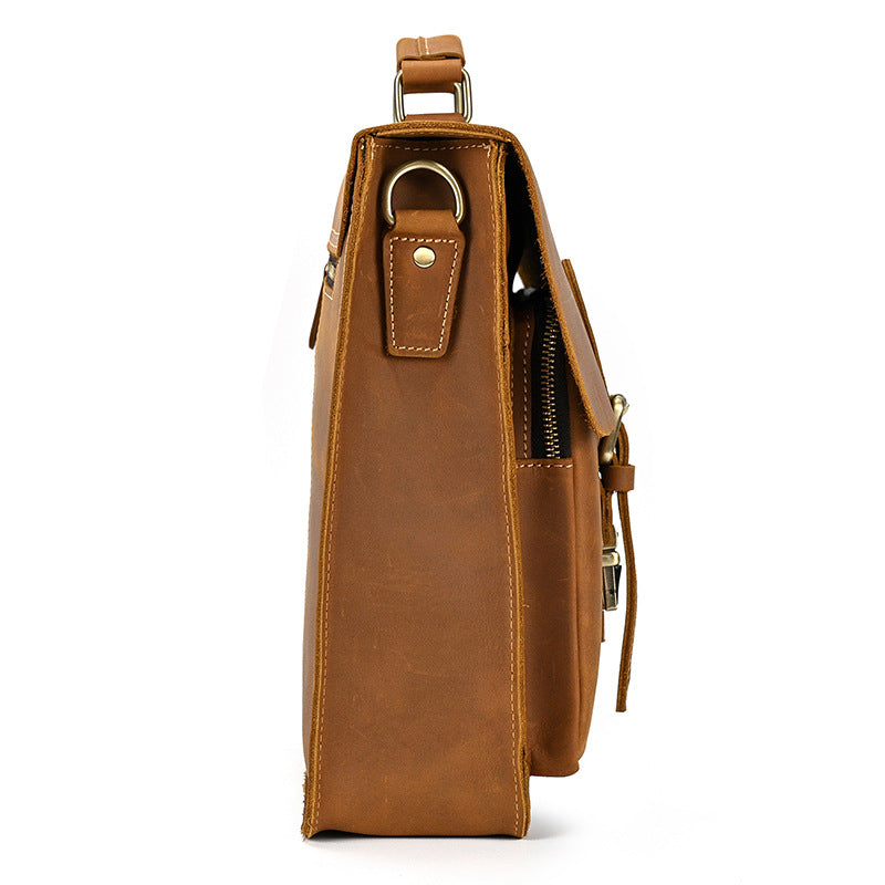 Personalized Full Grain leather Messenger Bag Handmade Laptop Bag Men's  Leather Briefcase