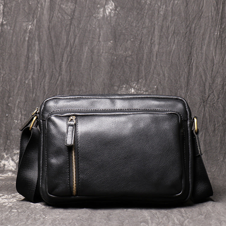 Full Grain Leather Crossbody Bag Small Messenger Bag Casual