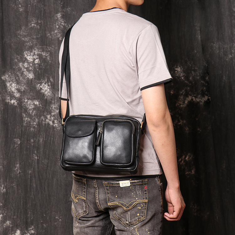 Handmade Vintage Leather Messenger Bag Men Crossbody Bag – Unihandmade