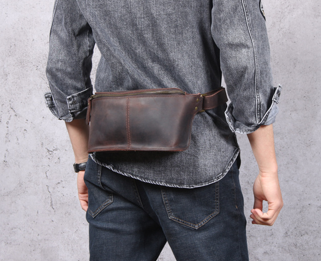 Fashion Men's Waist Bag Chest Bag Retro One-shoulder Messenger Bag