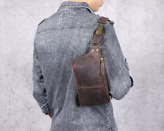 Fashion Men's Waist Bag Chest Bag Retro One-shoulder Messenger Bag