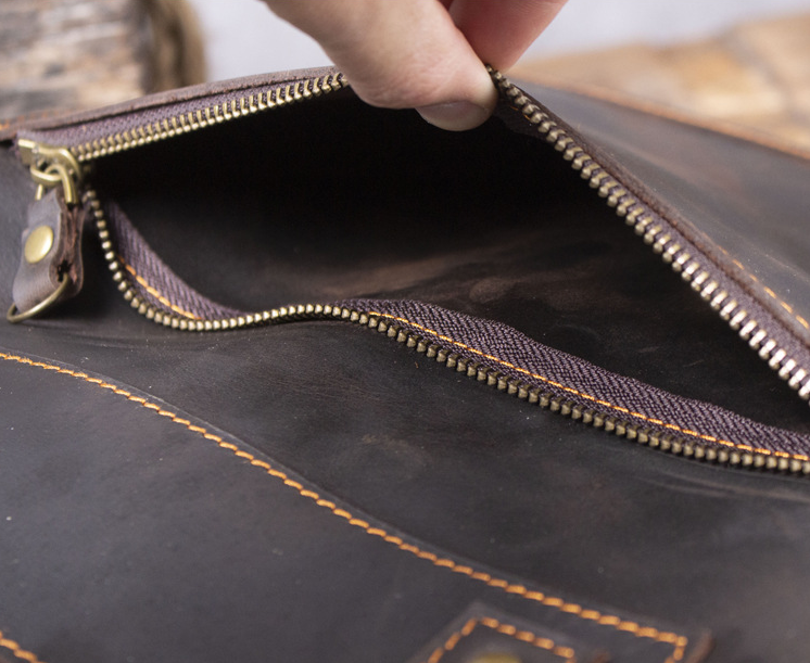 Full Grain Leather Tote Bag Vintage Leather Laptop Shoulder Bag Vertical Handbag
