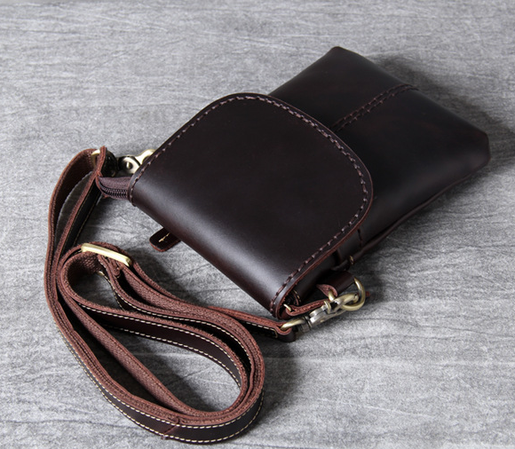 Crazy Horse Leather Messenger Bag Retro Shoulder Bag Mens Casual Crossbody Bag