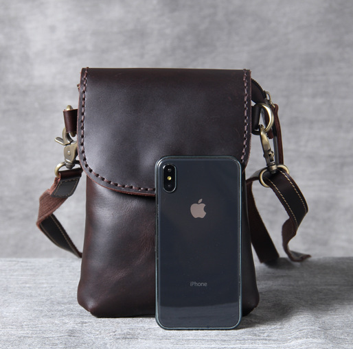 Crazy Horse Leather Messenger Bag Retro Shoulder Bag Mens Casual Crossbody Bag