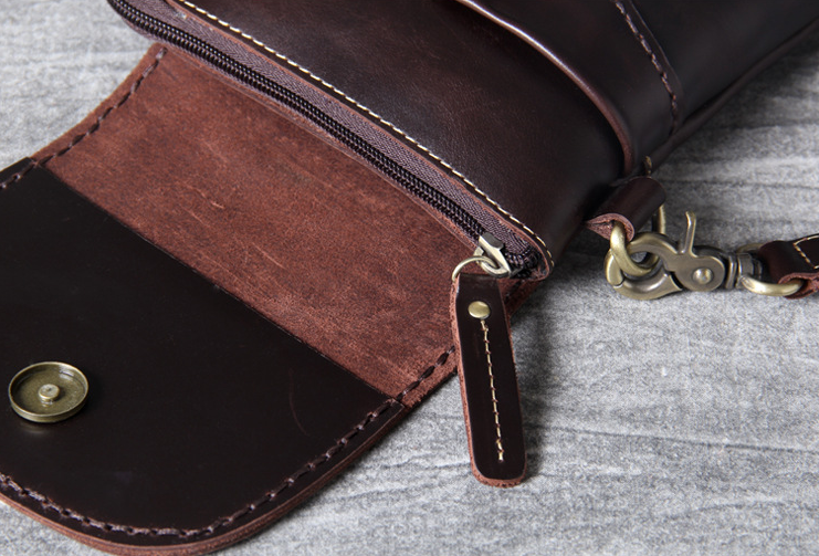 Crazy Horse Leather Messenger Bag Retro Shoulder Bag Mens Casual Crossbody Bag