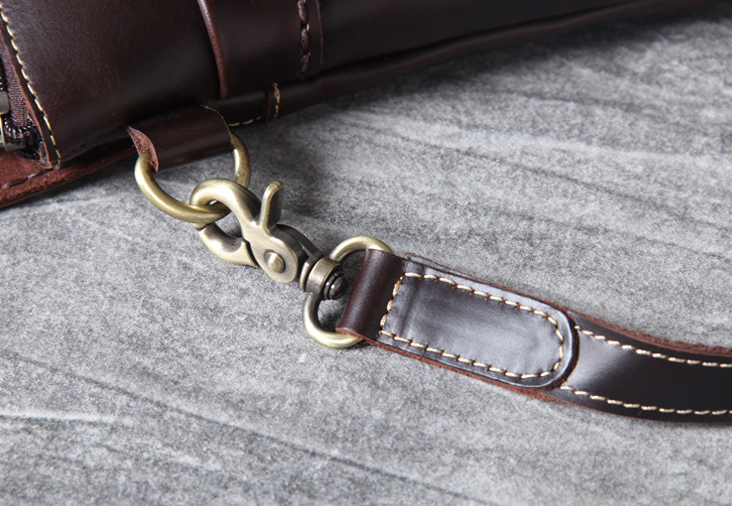 Crazy Horse Leather Messenger Bag Retro Shoulder Bag Mens Casual Crossbody Bag