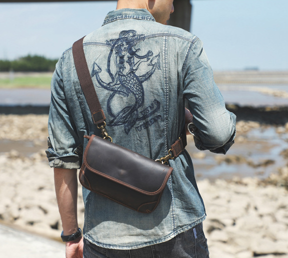 Handmade Vintage Leather Messenger Bag Men Crossbody Bag – Unihandmade