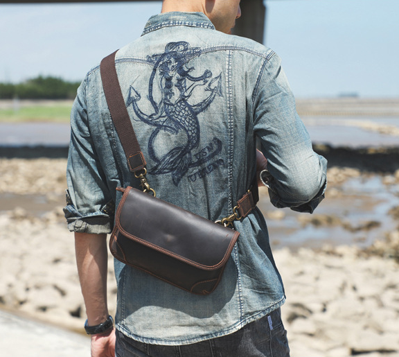 Handmade leather sling bag best sale