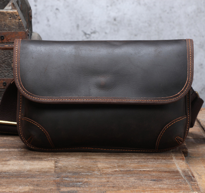 Handmade Vintage Leather Messenger Bag Men Crossbody Bag – Unihandmade