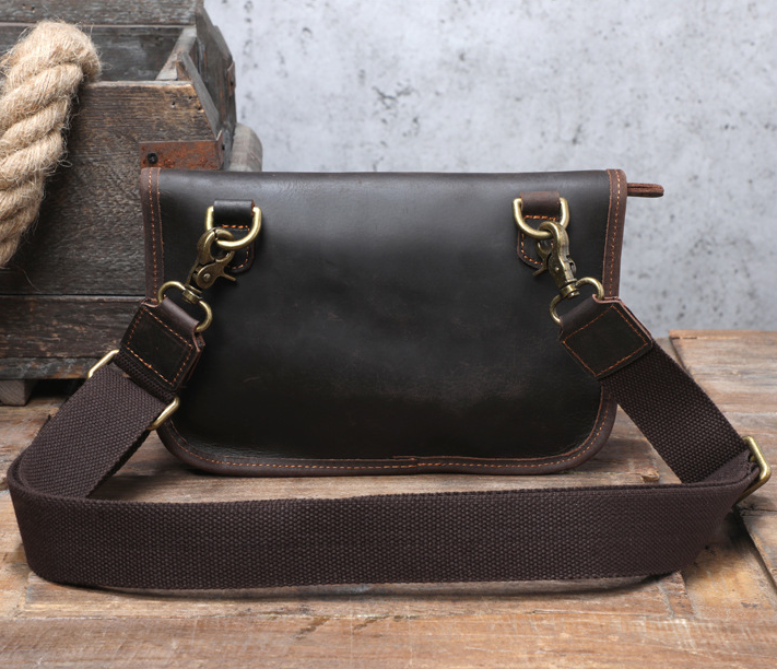 Handmade Vintage Leather Messenger Bag Men Crossbody Bag – Unihandmade