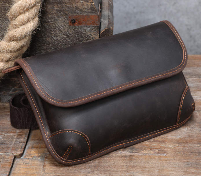 Full Grain Leather Satchel Handmade Leather Messenger Bag Casual Crossbody Bag