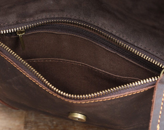 Full Grain Leather Satchel Handmade Leather Messenger Bag Casual Crossbody Bag