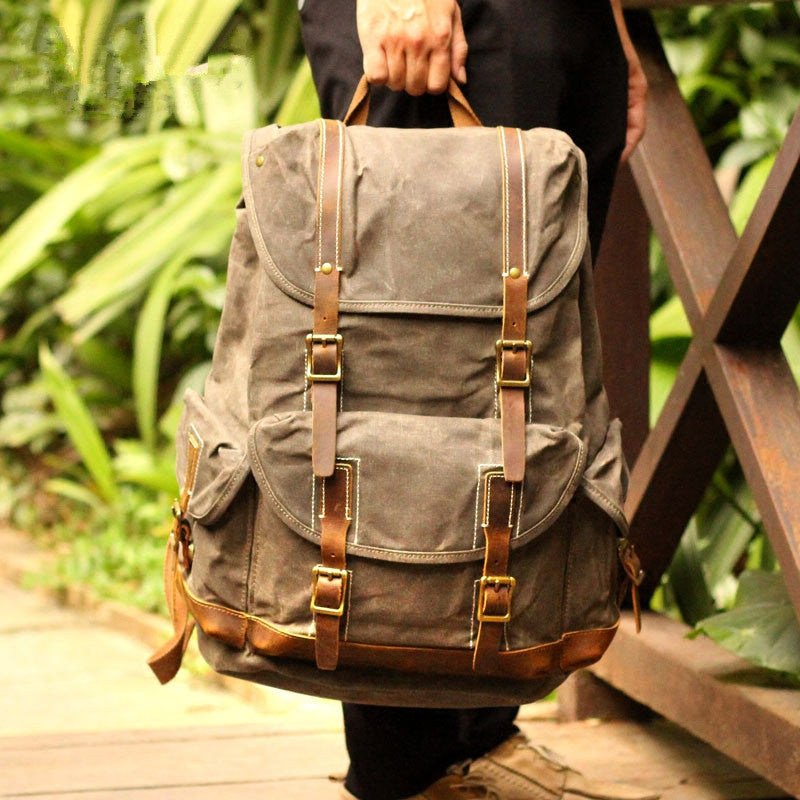 waxed canvas backpack