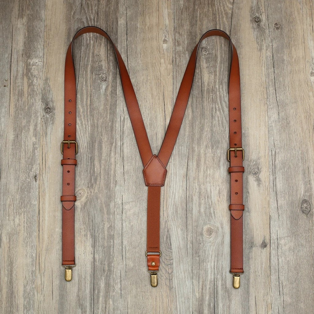 Leather Men's Suspenders