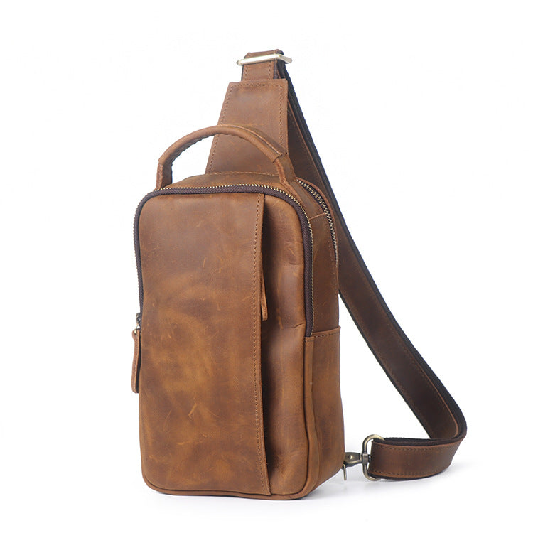 Leather Sling Bag Men Sling Backpack Leather Sling Crossbody 